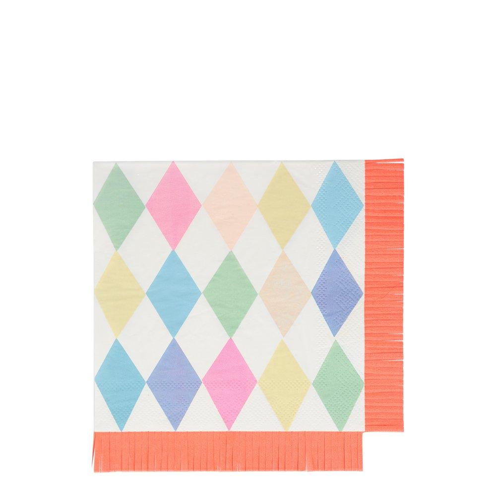 Colourful Fringed Large Paper Napkins Meri Mer